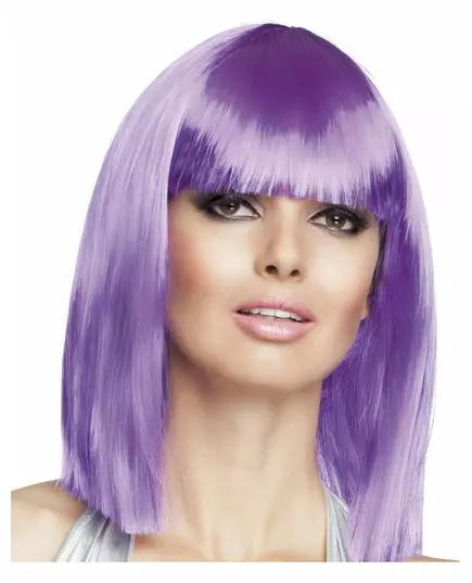 Perruque carré mi-long violette femme