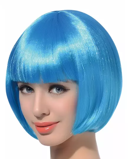 Korte blauwe aqua pruik voor vrouwen