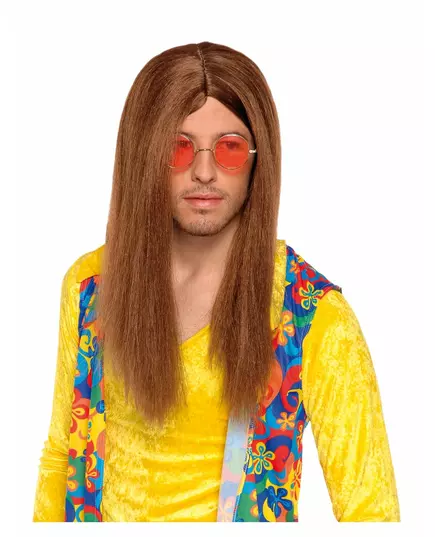 Perruque hippie marron adulte