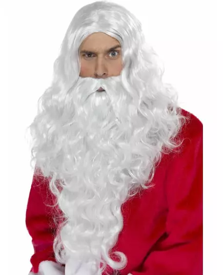 Perruque et barbe Père Noël adulte