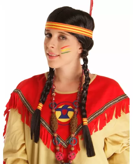 Perruque Indienne avec plume femme