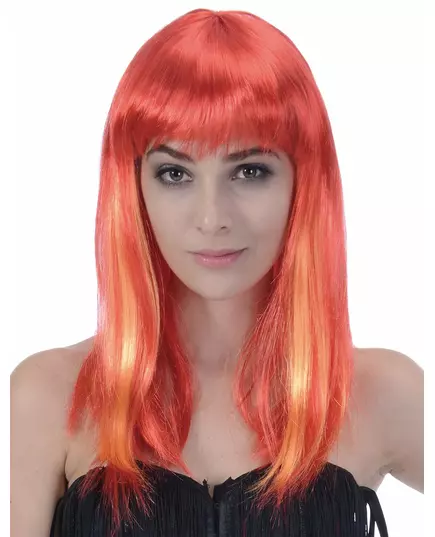 Perruque longue cheveux rouges femme