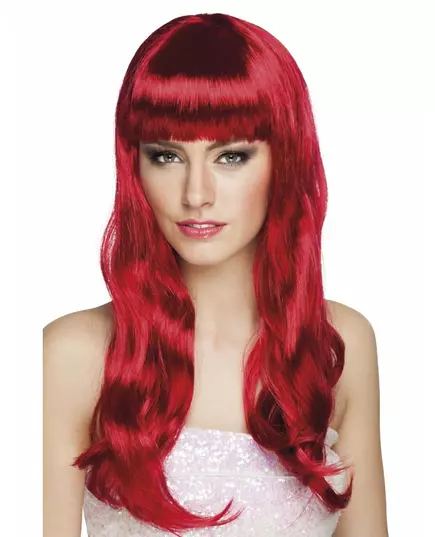 Perruque longue rouge foncée femme