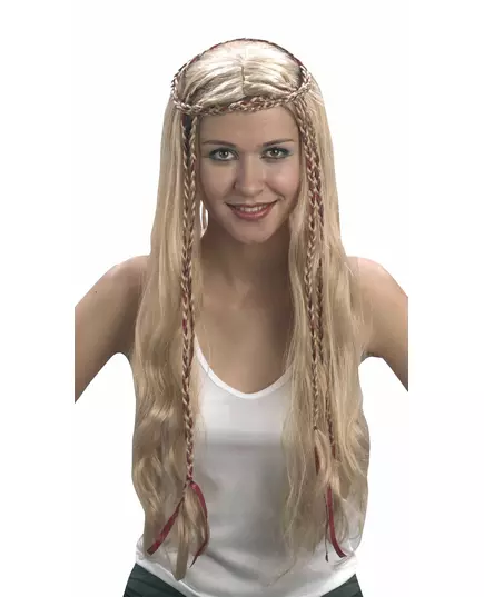 Blonde middeleeuwse damespruik