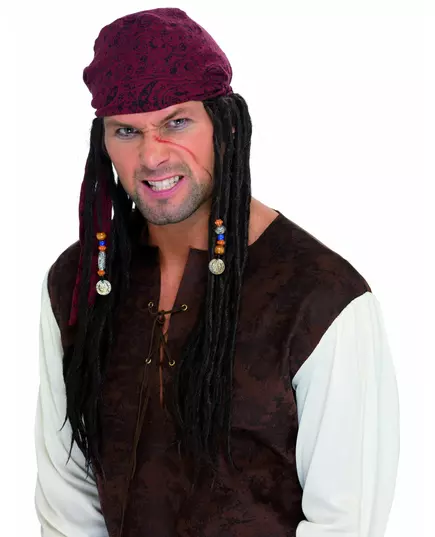 Piratenpruik met dreadlocks voor mannen