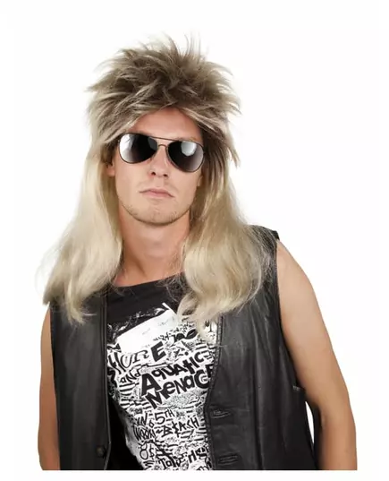 Blonde pop-rockpruik voor mannen