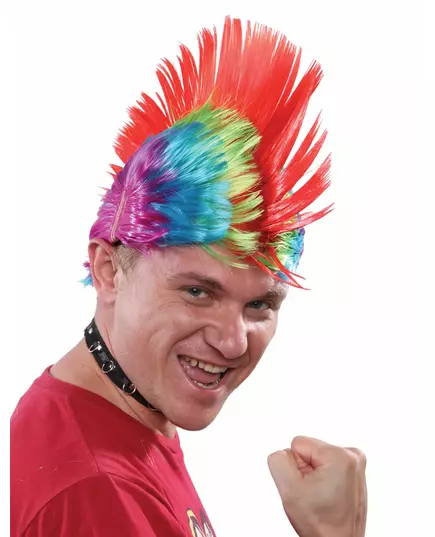 Perruque punk multicolore homme