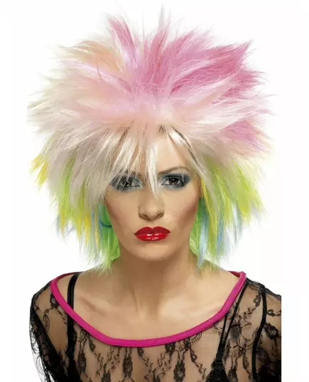 Perruque courte multicolore punk femme