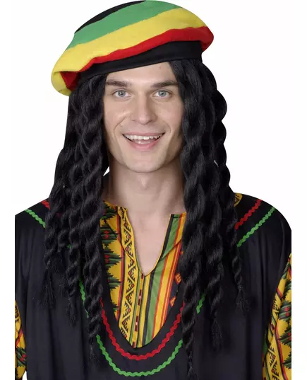 Bonnet avec perruque rasta