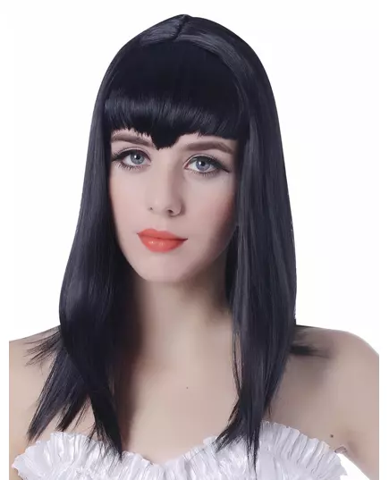Perruque vampire noire avec frange femme