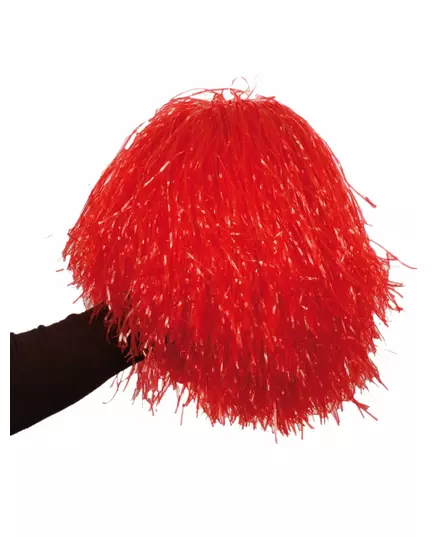 Rode metaalkleurige pompon
