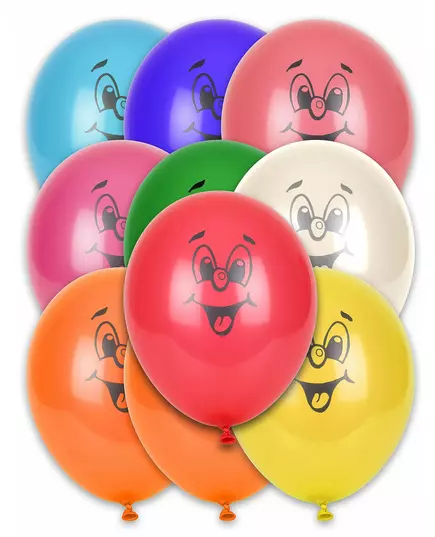 10 ballonnen in verschillende kleuren smile