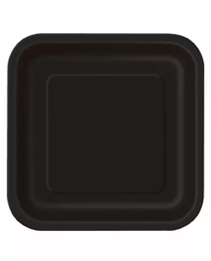 14 Grandes assiettes en carton noires 22 cm