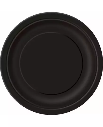 16 assiettes en papier noir de 22 cm