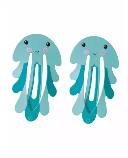 2 blauwe octopus haarspelden