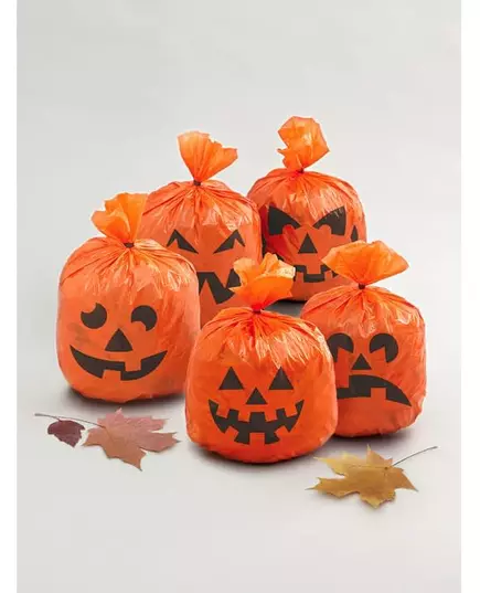 20 Sacs en plastique citrouilles 15 x 20 cm