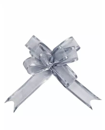 5 mini zilverkleurige strikjes organdi