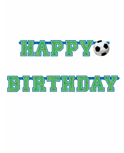Bannière happy birthday ballon de football