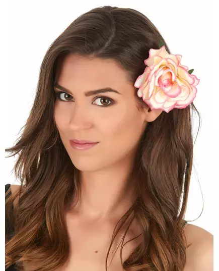 Barrette rose blanche et rose adulte