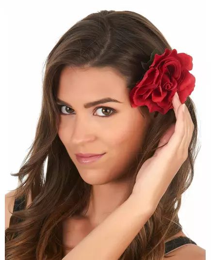 Barrette rose rouge adulte