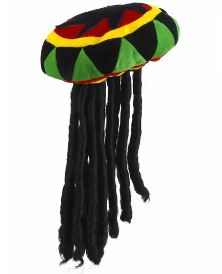 Bonnet rasta velours avec dreadlocks adulte