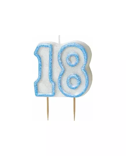 Bougie Age 18 ans bleu