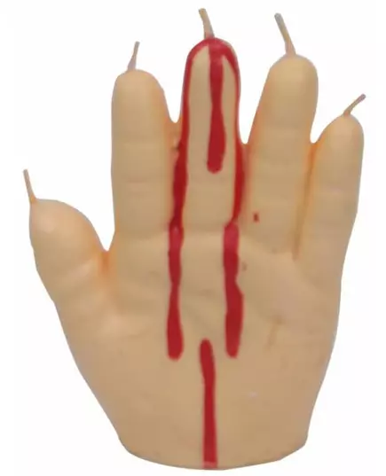 kaars met bloedend hand
