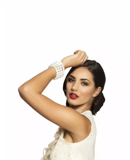 Bracelet perles blanches femme