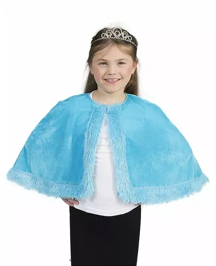 Cape en peluche bleue fille