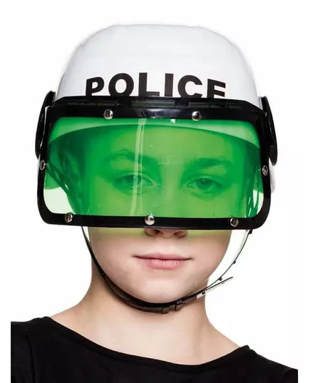 Casque police blanc enfant