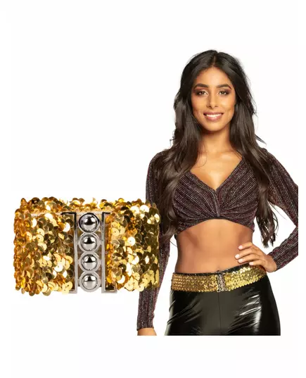 Ceinture à sequins dorée adulte