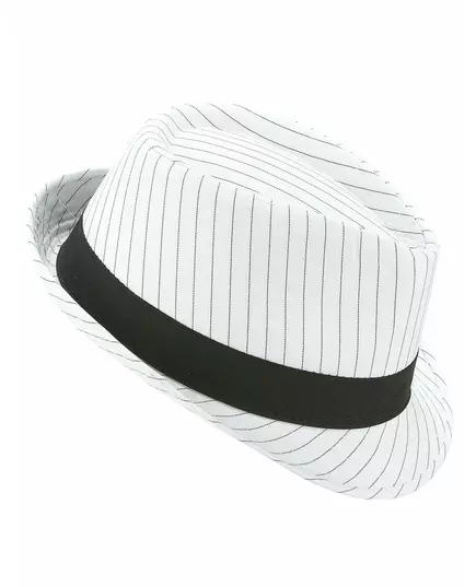 Chapeau borsalino blanc à rayures noires