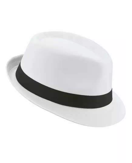 Chapeau borsalino blanc bande noire adulte