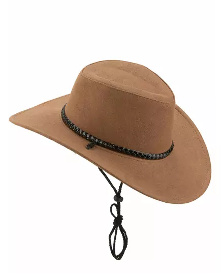 Bruine suède cowboyhoed voor volwassenen