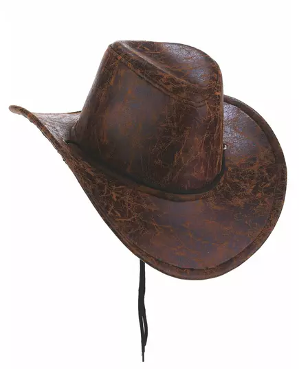 Cowboy hoed nep leer voor volwassenen