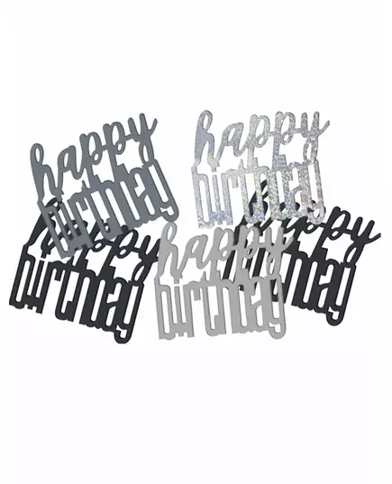 Confettis gris/noir Happy Birthday