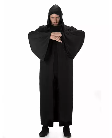 Lange donkere cape met capuchon voor mannen