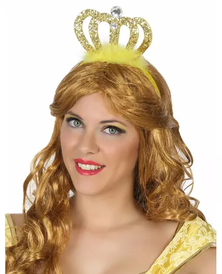 Goudkleurige prinses tiara voor volwassenen