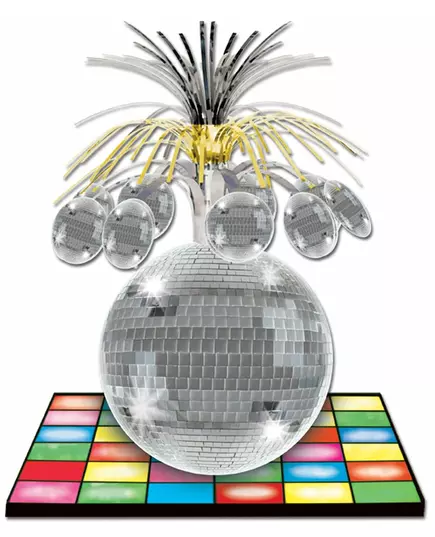 Centre de table piste de danse et boule disco 33 cm