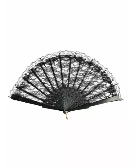 Eventail dentelle noire 24 cm adulte