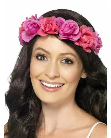 Couronne de fleurs roses femme