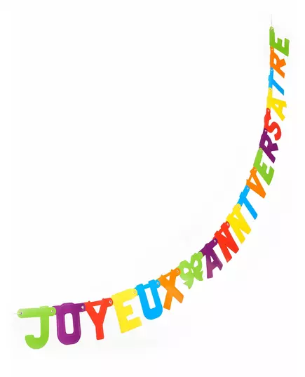 Guirlande Joyeux anniversaire découpée colorée