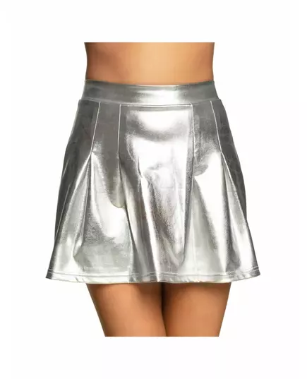 Zilverkleurige metallic skaterrok voor dames
