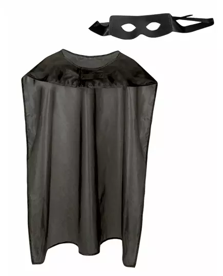 Kit cape et masque super héros noir adulte