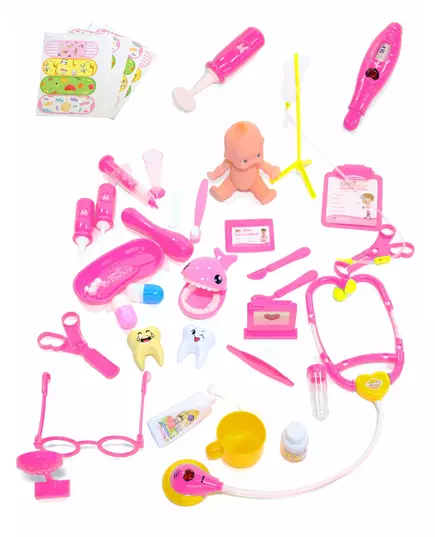 Kit d'accessoires de docteur rose 39 pièces