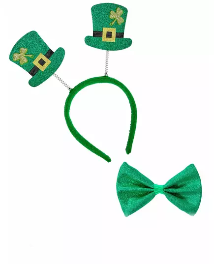 Saint Patrick haarband en strik voor volwassenen