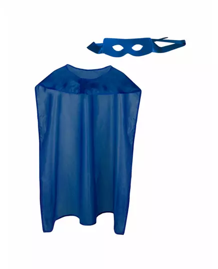 Kit cape et masque de super héros bleu adulte