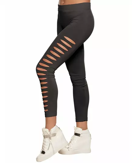 Zwarte legging met gaten voor volwassenen