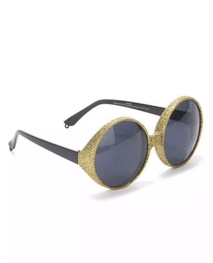 Lunettes rondes paillettées or adulte