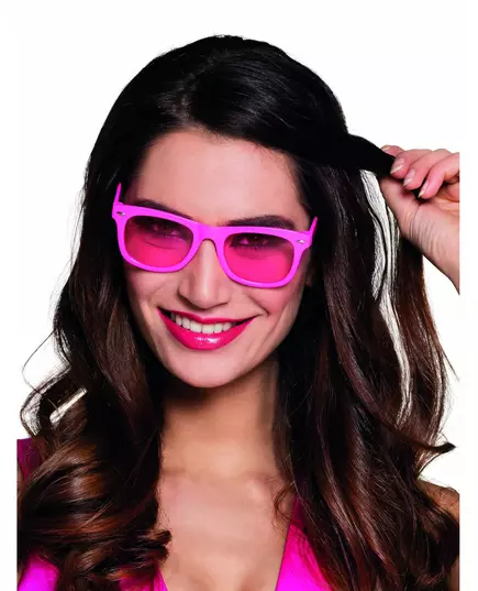 Fluo roze bril voor volwassenen